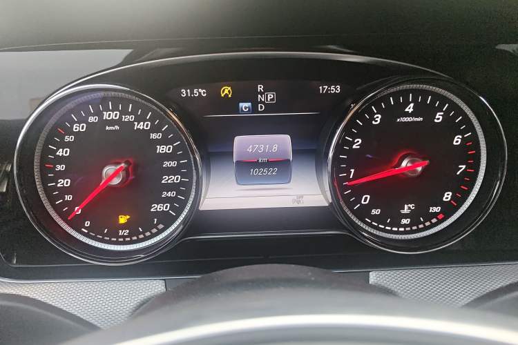 Used Mercedes-Benz E-Class 2017 E 300 Sport Edition Odometer Close Up