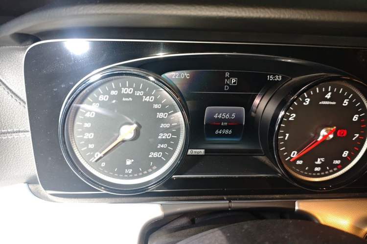 Used Mercedes-Benz E-Class 2017 E 200 Coupe Odometer Close Up