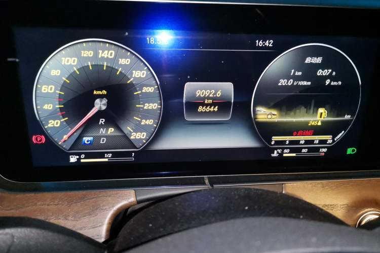 Used Mercedes-Benz E-Class 2017 E 300 L Luxury Model Odometer Close Up