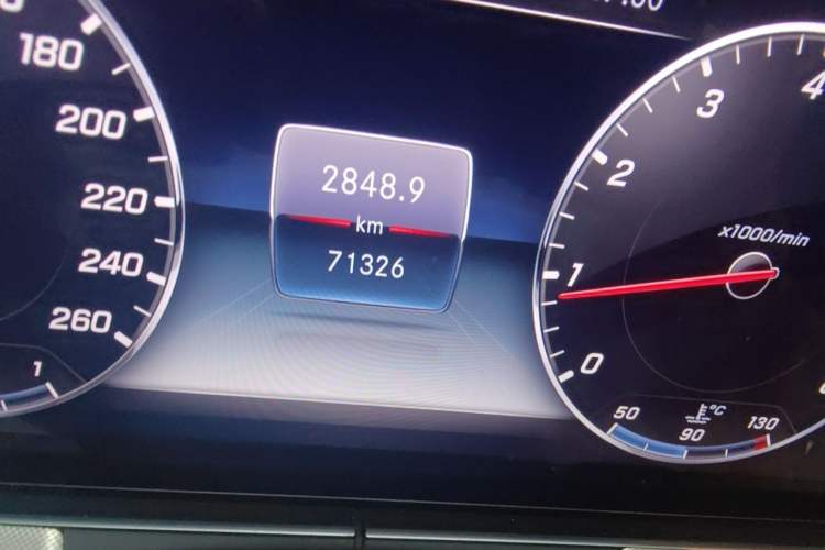Used Mercedes-Benz E-Class 2017 E 200 4MATIC Coupe Odometer Close Up