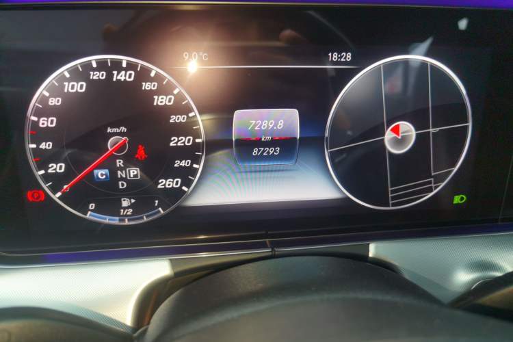 Used Mercedes-Benz E-Class 2017 E 200 Coupe Odometer Close Up