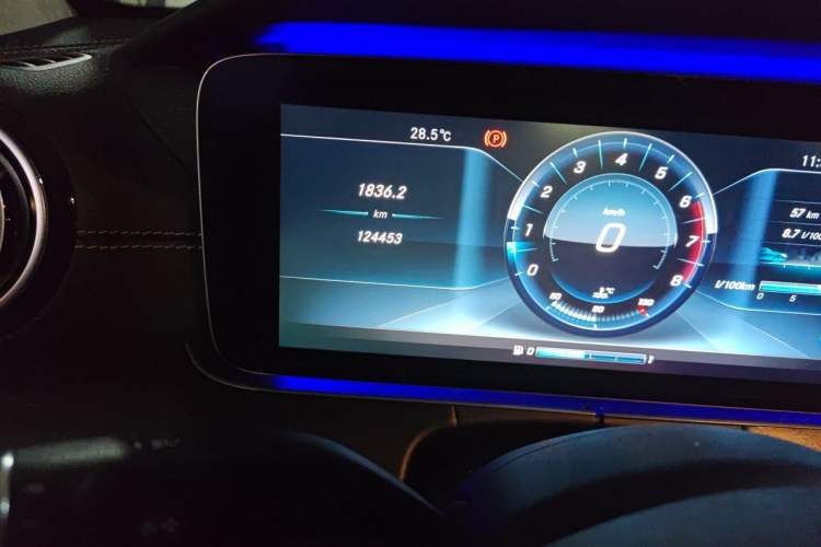 Used Mercedes-Benz E-Class 2017 E 300 L Sporty and Stylish Model Odometer Close Up