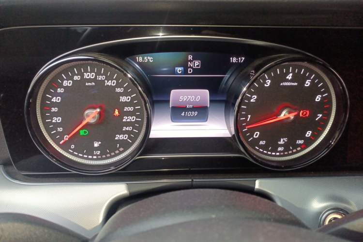 Used Mercedes-Benz E-Class 2017 E 200 4MATIC Coupe Odometer Close Up