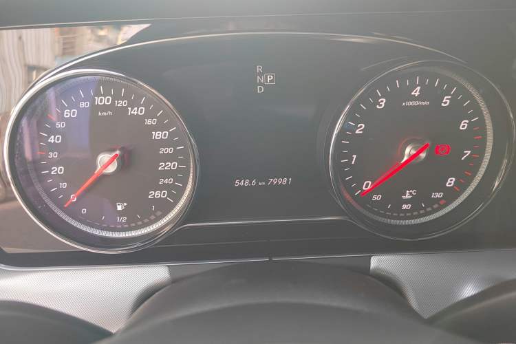 Used Mercedes-Benz E-Class 2017 E 200 Coupe Odometer Close Up