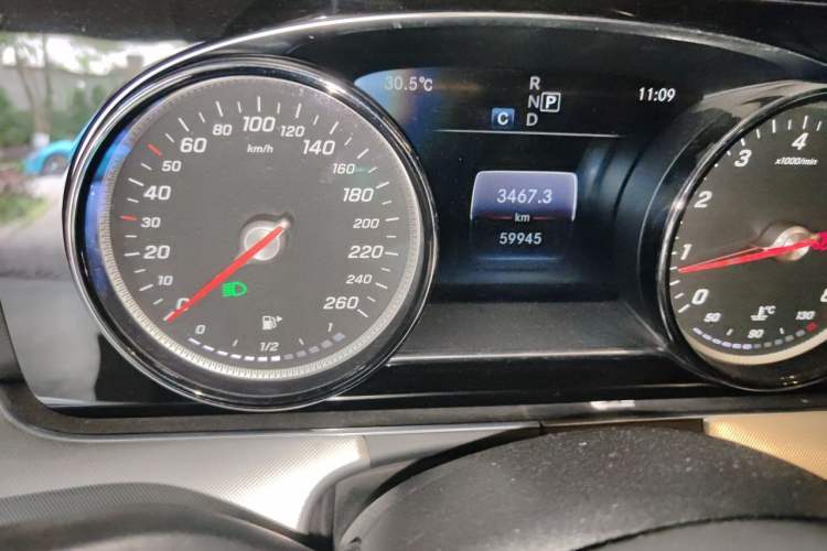 Used Mercedes-Benz E-Class 2017 E 200 Coupe Odometer Close Up