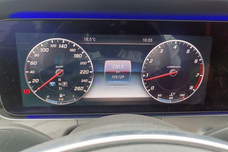 Used Mercedes-Benz E-Class 2017 E 300 L Sporty and Stylish Model Odometer Close Up