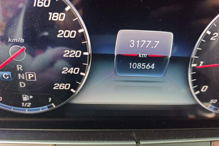 Used Mercedes-Benz E-Class 2017 E 300 L Luxury Model Odometer Close Up