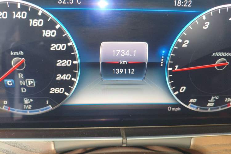 Used Mercedes-Benz E-Class 2017 E 300 L Luxury Model Odometer Close Up
