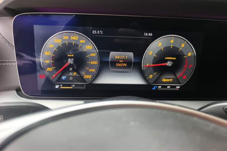 Used Mercedes-Benz E-Class 2017 E 200 Coupe Odometer Close Up