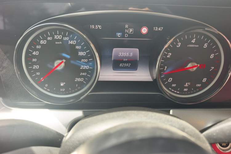 Used Mercedes-Benz E-Class 2017 E 300 Coupe Odometer Close Up