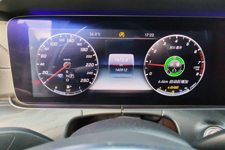 Used Mercedes-Benz E-Class 2017 E 300 L Sporty and Stylish Model Odometer Close Up