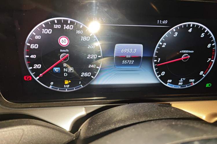Used Mercedes-Benz E-Class 2017 E 200 4MATIC Coupe Odometer Close Up