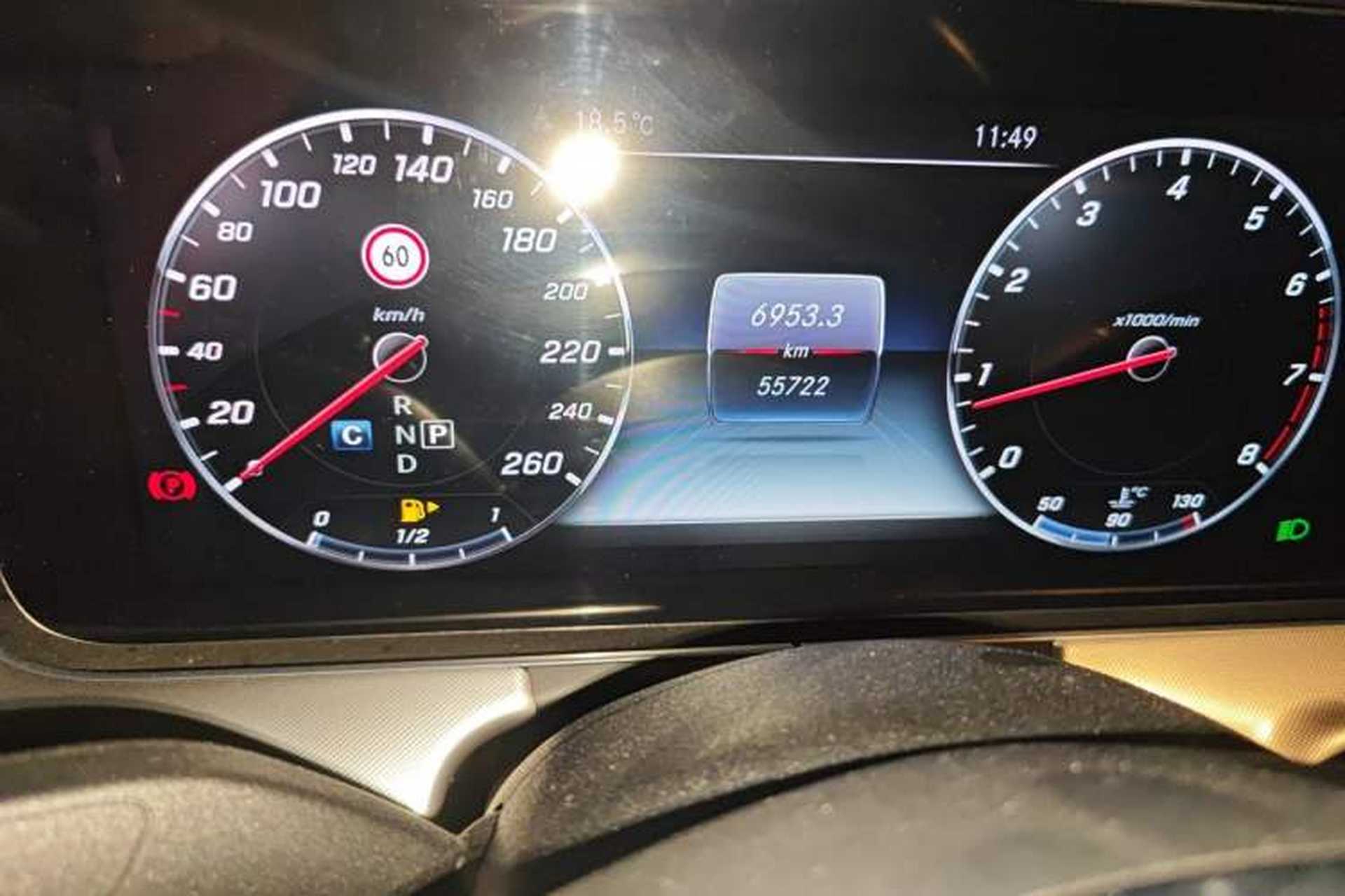 Used Mercedes-Benz E-Class 2017 E 200 4MATIC Coupe Odometer Close Up