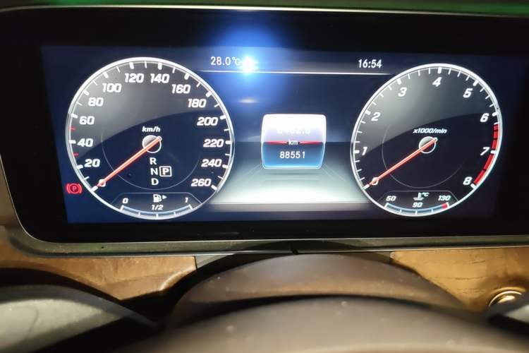 Used Mercedes-Benz E-Class 2017 E 300 L Sporty and Stylish Model Odometer Close Up