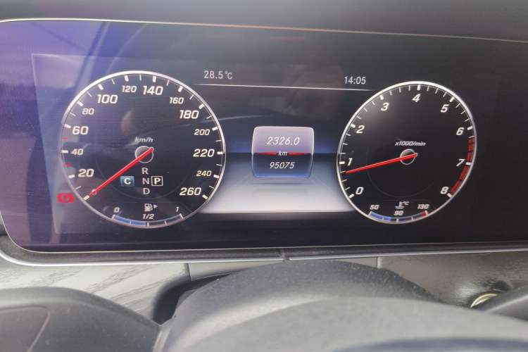 Used Mercedes-Benz E-Class 2017 E 300 L Sporty and Stylish Model Odometer Close Up