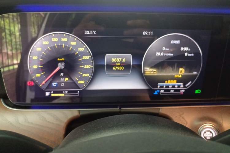 Used Mercedes-Benz E-Class 2017 E 300 L Luxury Model Odometer Close Up