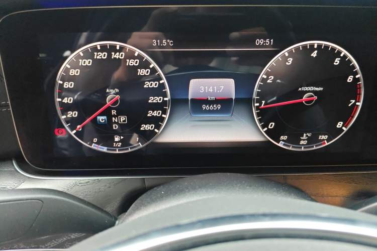 Used Mercedes-Benz E-Class 2018 E 300 L Sporty and Stylish Model Odometer Close Up