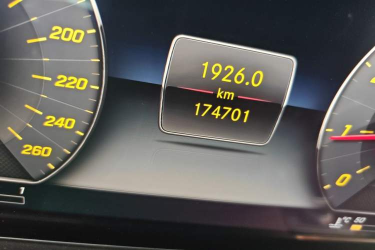 Used Mercedes-Benz E-Class 2018 E 300 L Sporty and Stylish Model Odometer Close Up
