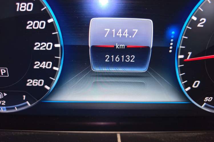 Used Mercedes-Benz E-Class 2018 E 300 L Stylish Model Odometer Close Up