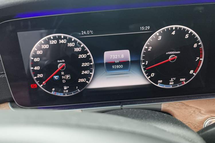 Used Mercedes-Benz E-Class 2018 E 320 L 4MATIC Odometer Close Up