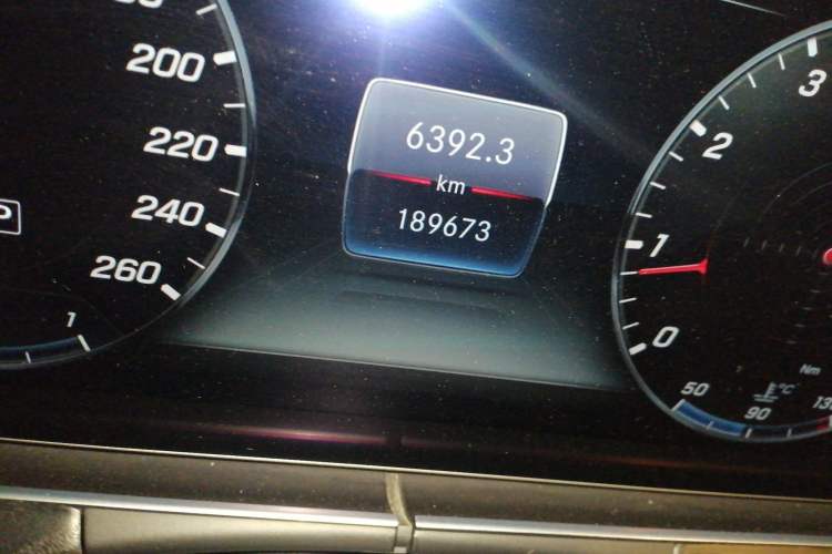 Used Mercedes-Benz E-Class 2018 E 300 L Luxury Model Odometer Close Up