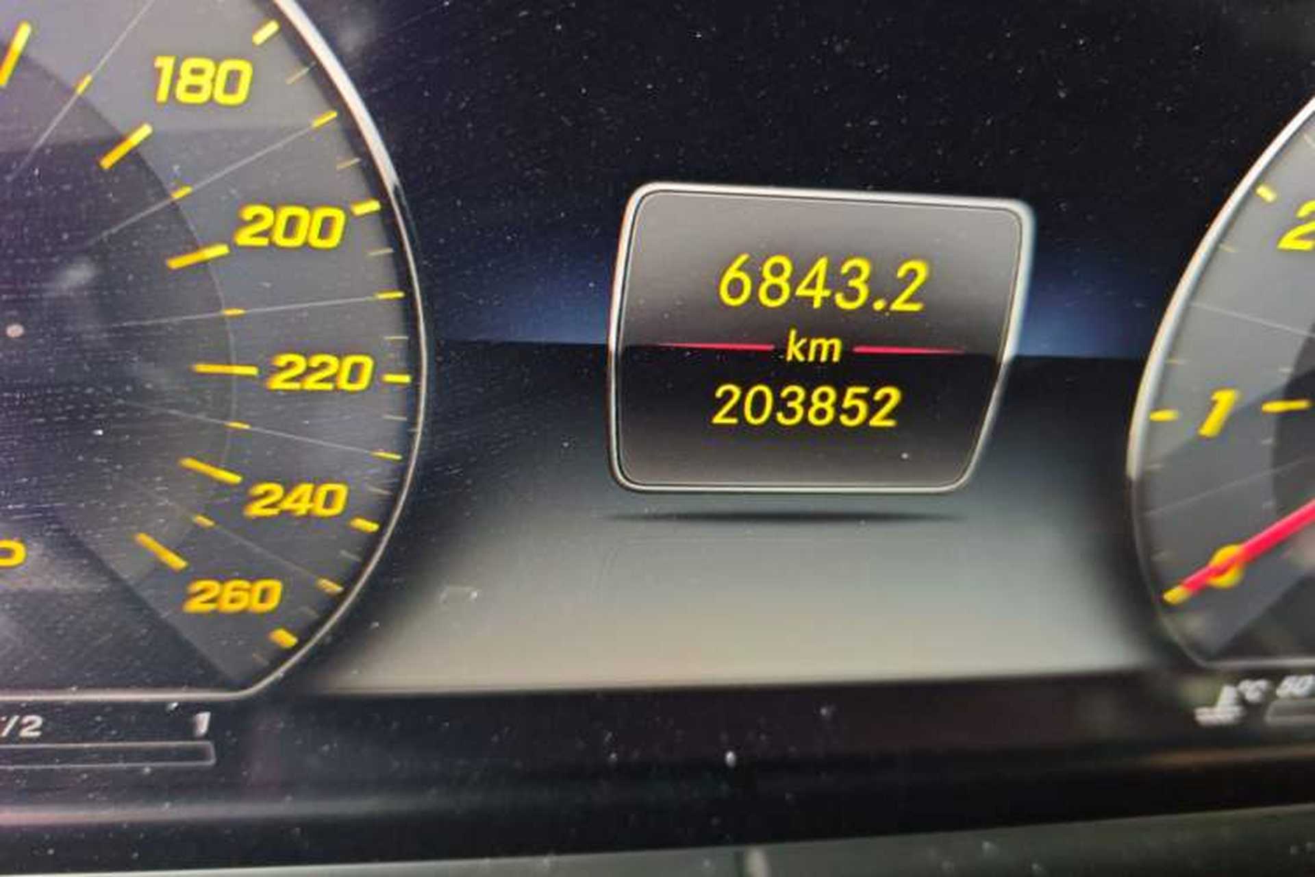 Used Mercedes-Benz E-Class 2018 Facelift E 200 L Sport Edition Odometer Close Up