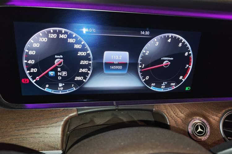 Used Mercedes-Benz E-Class 2018 Facelift E 200 L Odometer Close Up