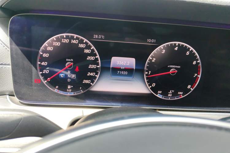 Used Mercedes-Benz E-Class 2018 E 300 L Sporty and Stylish Model Odometer Close Up