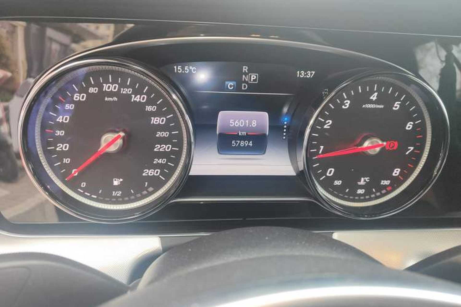 Used Mercedes-Benz E-Class 2018 E 200 Coupe Odometer Close Up