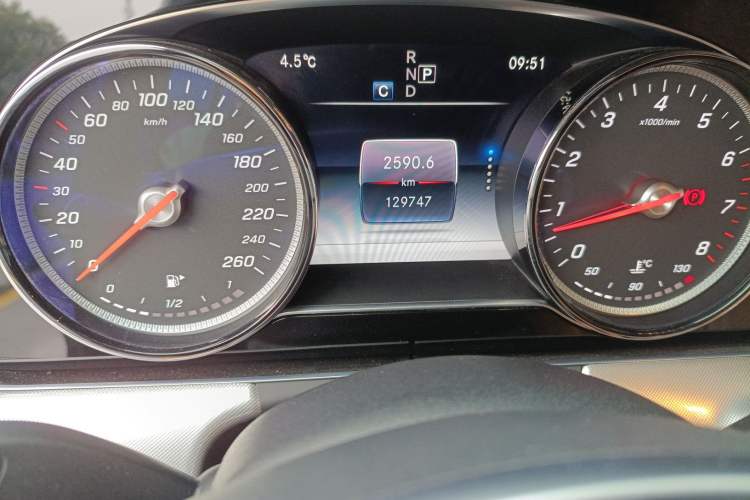 Used Mercedes-Benz E-Class 2018 E 200 4MATIC Coupe Odometer Close Up
