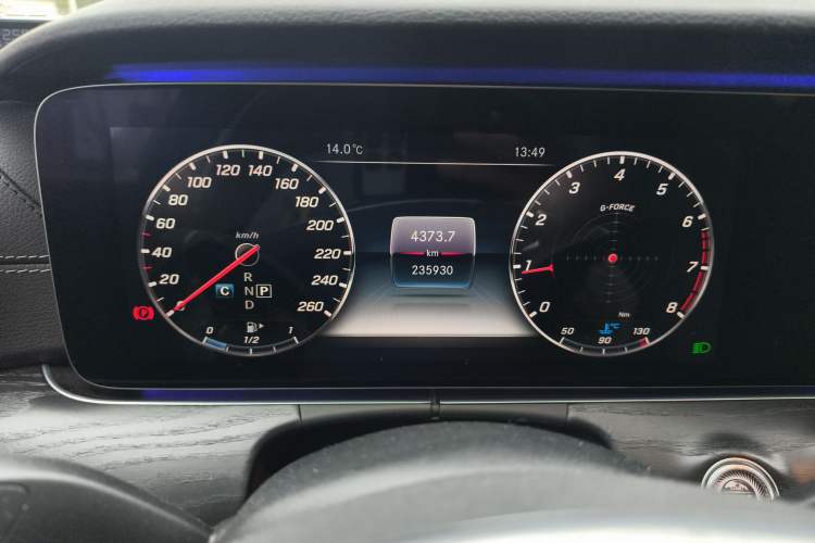 Used Mercedes-Benz E-Class 2018 E 300 L Sporty and Stylish Model Odometer Close Up