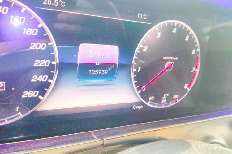 Used Mercedes-Benz E-Class 2018 Restyled E 300 L Sporty and Stylish Edition Odometer Close Up