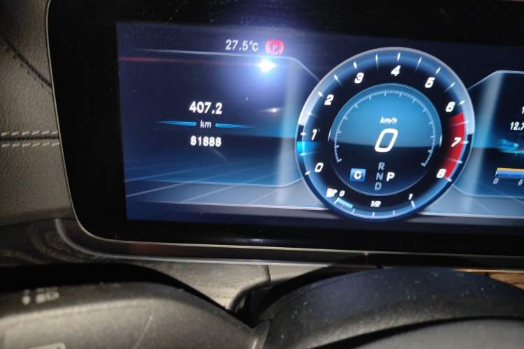 Used Mercedes-Benz E-Class 2018 E 300 L Sporty and Stylish Model Odometer Close Up