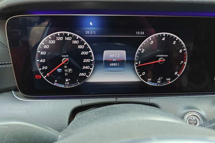 Used Mercedes-Benz E-Class 2018 E 300 L Sporty and Stylish Model Odometer Close Up