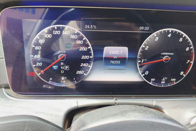Used Mercedes-Benz E-Class 2018 E 300 L Sporty and Stylish Model Odometer Close Up