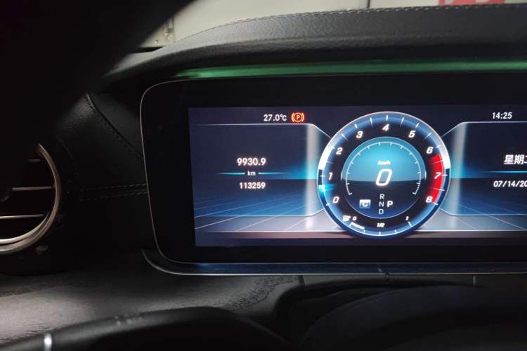 Used Mercedes-Benz E-Class 2018 E 300 L Sporty and Stylish Model Odometer Close Up