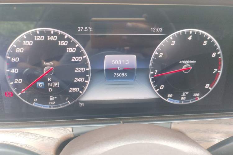 Used Mercedes-Benz E-Class 2019 E 300 L Luxury Model Odometer Close Up