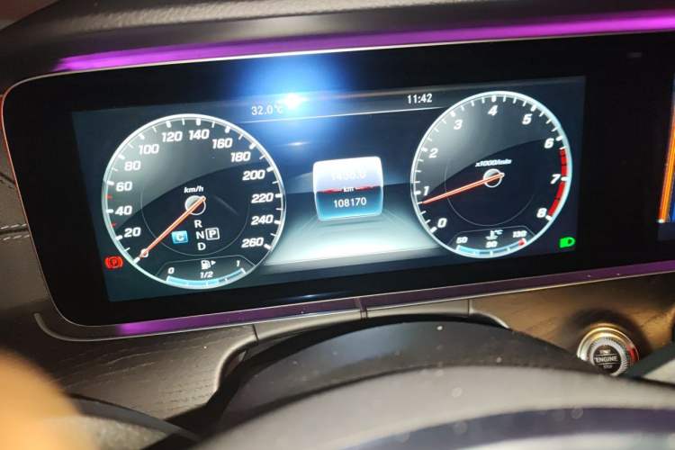 Used Mercedes-Benz E-Class 2019 E 300 L Sporty and Stylish Model Odometer Close Up