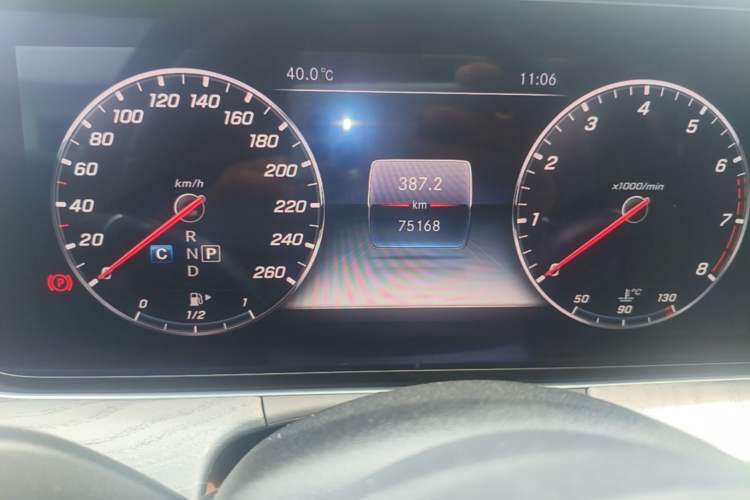 Used Mercedes-Benz E-Class 2019 E 300 L Sporty and Stylish Model Odometer Close Up
