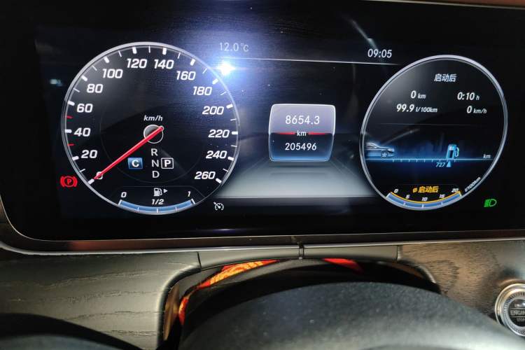 Used Mercedes-Benz E-Class 2019 E 300 L Sporty and Stylish Model Odometer Close Up