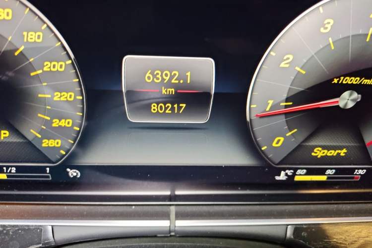 Used Mercedes-Benz E-Class 2019 E 300 L Sporty and Stylish Model Odometer Close Up