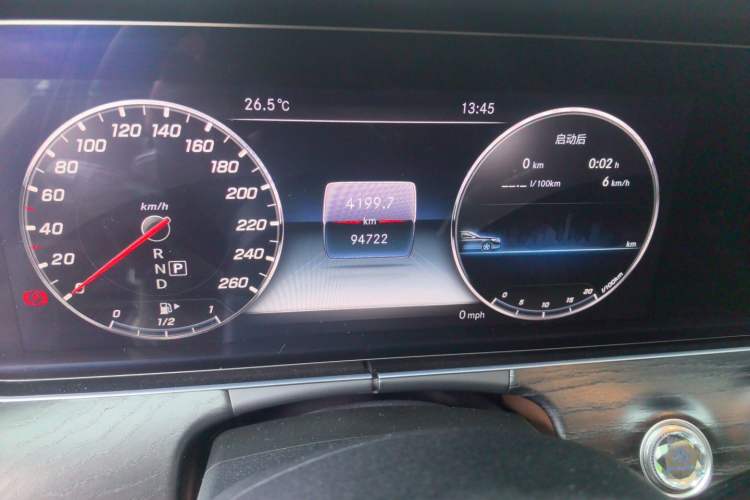 Used Mercedes-Benz E-Class 2019 E 300 L Sporty and Stylish Model Odometer Close Up