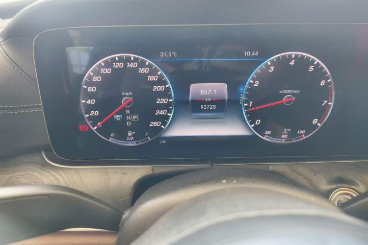 Used Mercedes-Benz E-Class 2019 E 300 L Sporty and Stylish Model Odometer Close Up