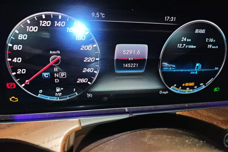 Used Mercedes-Benz E-Class 2019 E 300 L Luxury Model Odometer Close Up