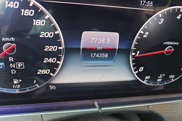 Used Mercedes-Benz E-Class 2019 E 300 L Sporty and Stylish Model Odometer Close Up