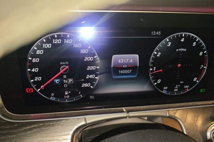 Used Mercedes-Benz E-Class 2019 E 300 L Sporty and Stylish Model Odometer Close Up