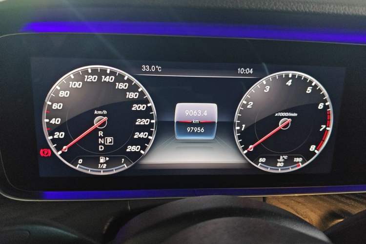 Used Mercedes-Benz E-Class 2019 E 300 L Sporty and Stylish Model Odometer Close Up
