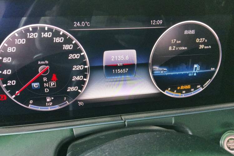 Used Mercedes-Benz E-Class 2019 E 300 L Sporty and Stylish Model Odometer Close Up