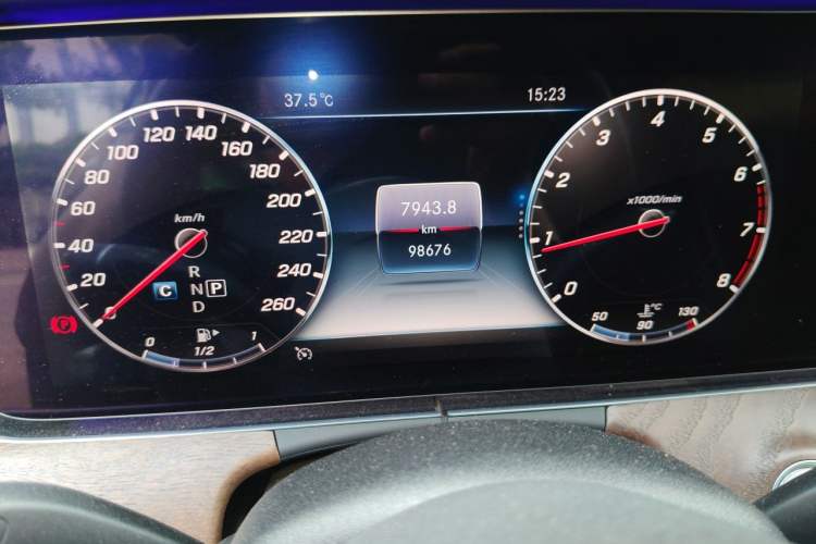 Used Mercedes-Benz E-Class 2019 E 300 L Luxury Model Odometer Close Up