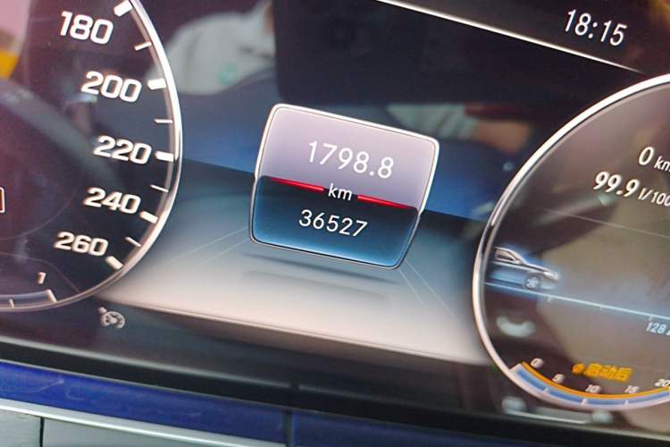 Used Mercedes-Benz E-Class 2019 E 300 L Sporty and Stylish Model Odometer Close Up
